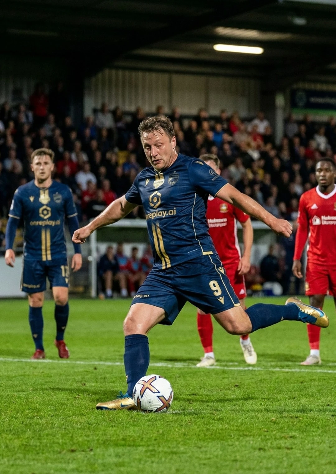 AI-generated soccer player in custom team kit