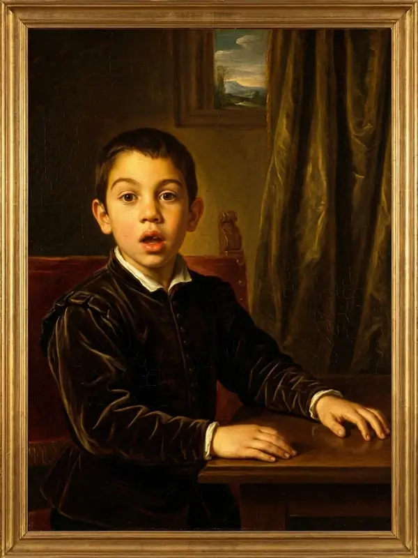 AI kids portrait painting example